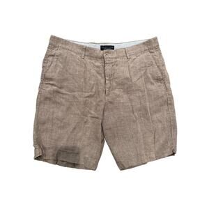 Bloomingdales the Men's Store Size 38 100% Linen Brown Slubbed Fabric Shorts